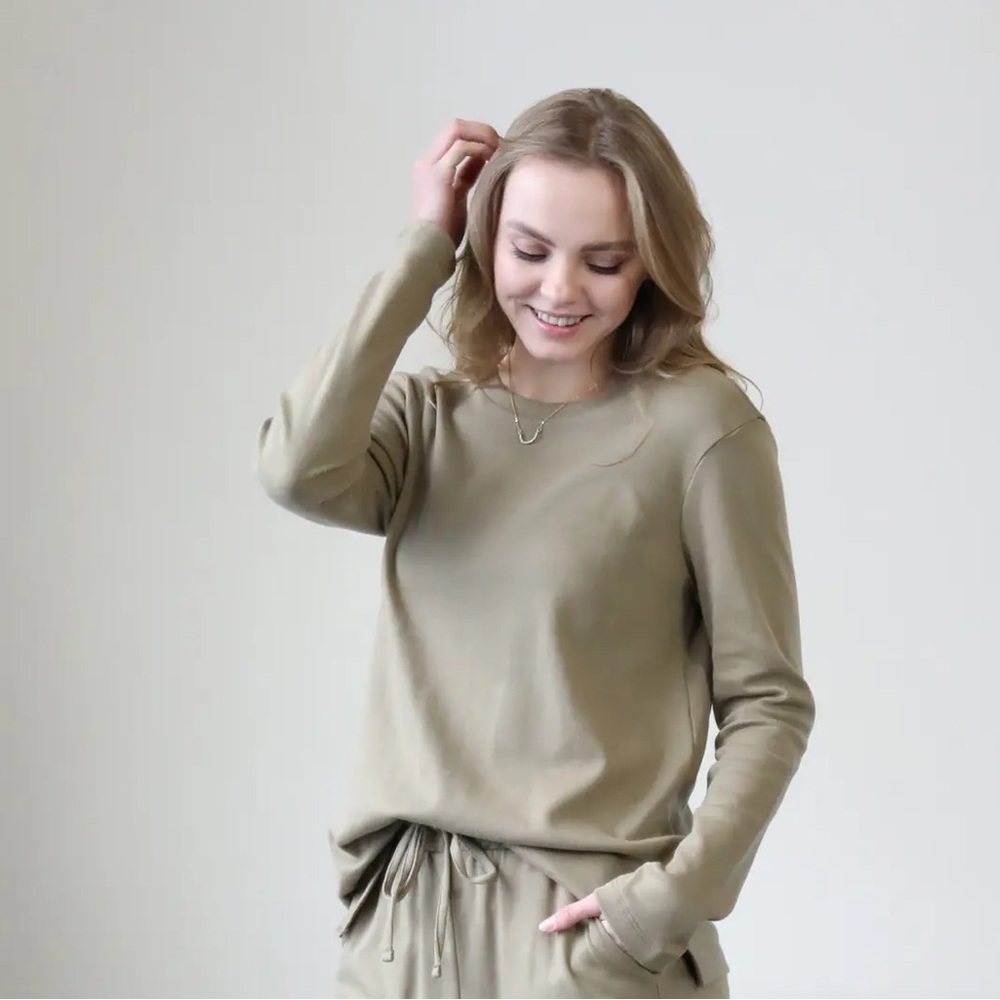 Khaki Long Sleeve Women's Top